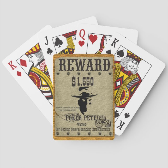 Poker Pete Reward Poster Spielkarten (Rückseite)