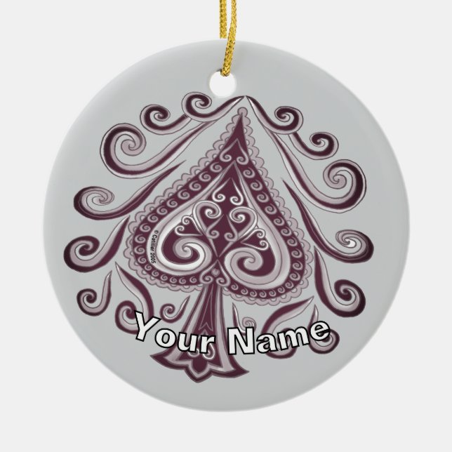 Poker Pik  Keramik Ornament (Vorne)