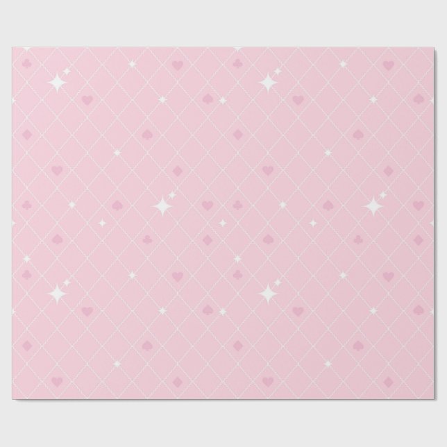Poker pink pattern geschenkpapier (Flach)