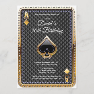 Poker Playcard Casino Invitation Anniversaire
