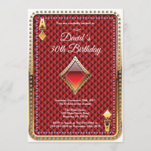 Poker Playcard Casino Invitation Anniversaire
