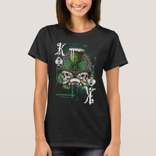 Poker Player Apparel Patricks Day Green Skulls T-Shirt (Vorderseite)