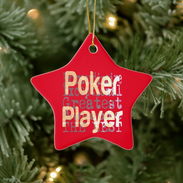 Poker Player Extraordinator Keramik Ornament (Baum)