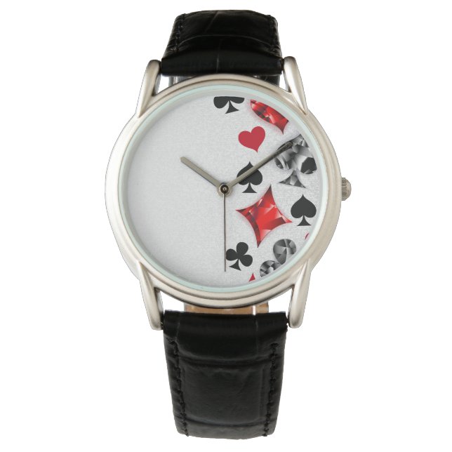 Poker Player Gambler Kartenspielen Anzug Las Vegas Armbanduhr (Vorderseite)