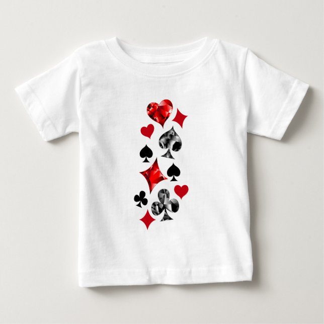 Poker Player Gambler Kartenspielen Anzug Las Vegas Baby T-shirt (Vorderseite)