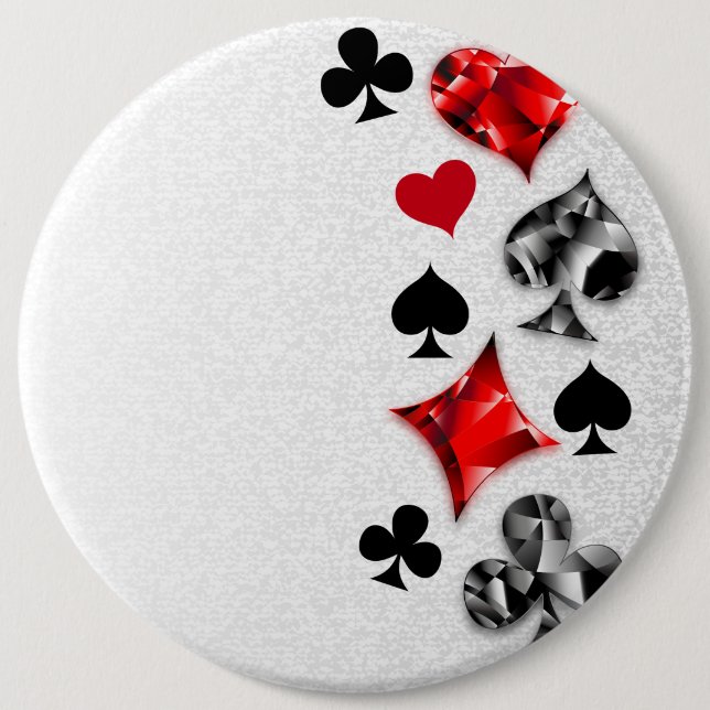Poker Player Gambler Kartenspielen Anzug Las Vegas Button (Vorderseite)