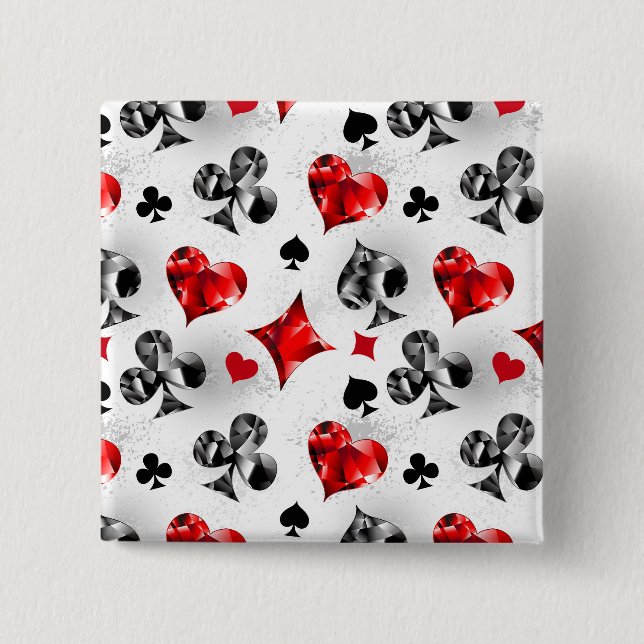 Poker Player Gambler Kartenspielen Anzug Las Vegas Button (Vorderseite)