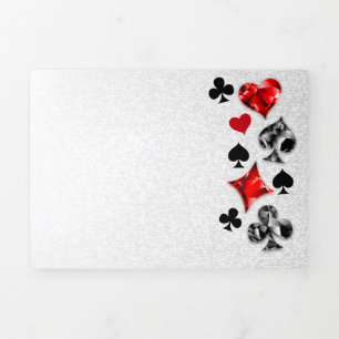 Poker Player Gambler Kartenspielen Anzug Las Vegas Dreifach Gefaltete Einladung