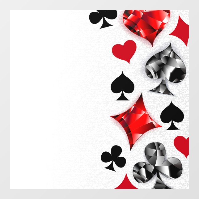 Poker Player Gambler Kartenspielen Anzug Las Vegas Fensteraufkleber (Blatt)
