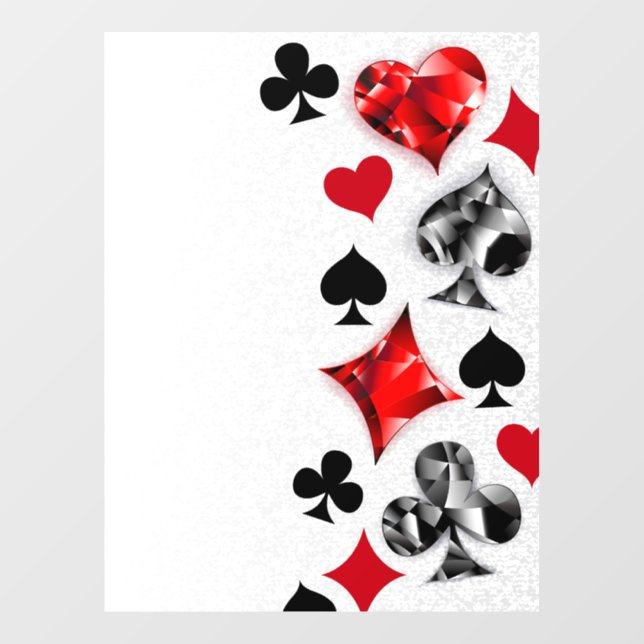 Poker Player Gambler Kartenspielen Anzug Las Vegas Fensteraufkleber (Blatt)