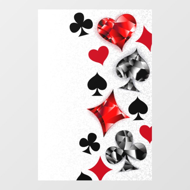 Poker Player Gambler Kartenspielen Anzug Las Vegas Fensteraufkleber (Blatt)