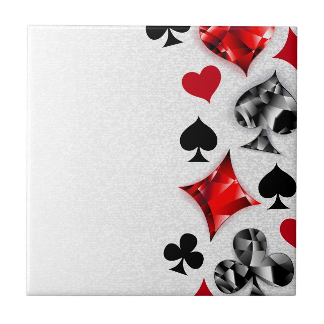 Poker Player Gambler Kartenspielen Anzug Las Vegas Fliese (Vorderseite)
