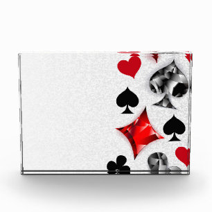 Poker Player Gambler Kartenspielen Anzug Las Vegas Fotoblock