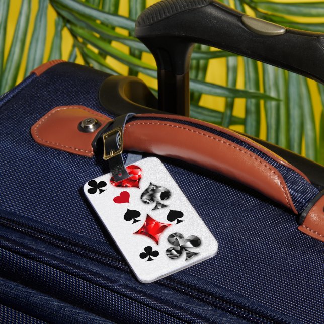 Poker Player Gambler Kartenspielen Anzug Las Vegas Gepäckanhänger (Vorderseite Insitu 1)