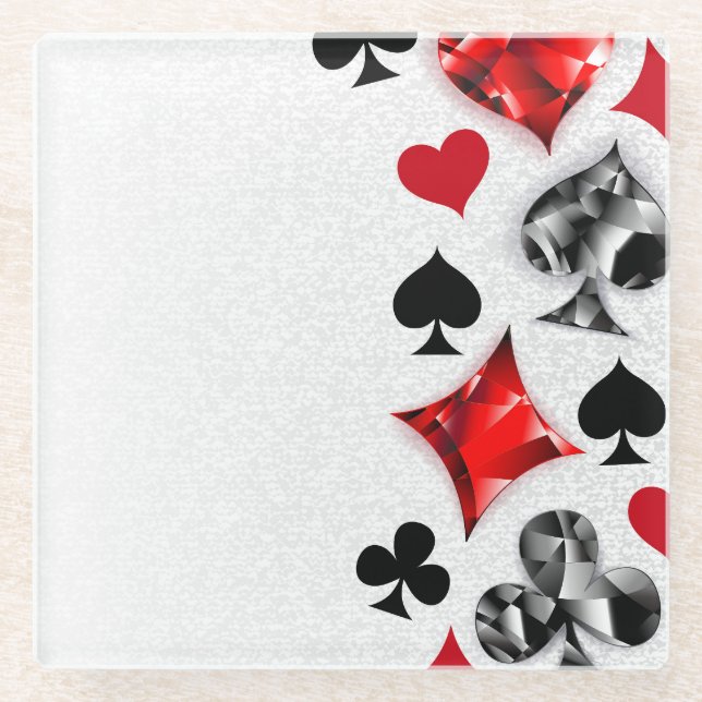 Poker Player Gambler Kartenspielen Anzug Las Vegas Glasuntersetzer (Vorderseite)