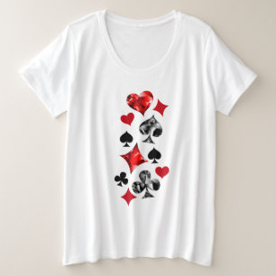 Poker Player Gambler Kartenspielen Anzug Las Vegas Große Größe T-Shirt