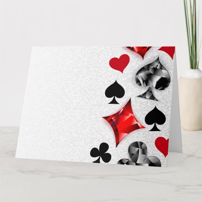Poker Player Gambler Kartenspielen Anzug Las Vegas Karte (Vorderseite)