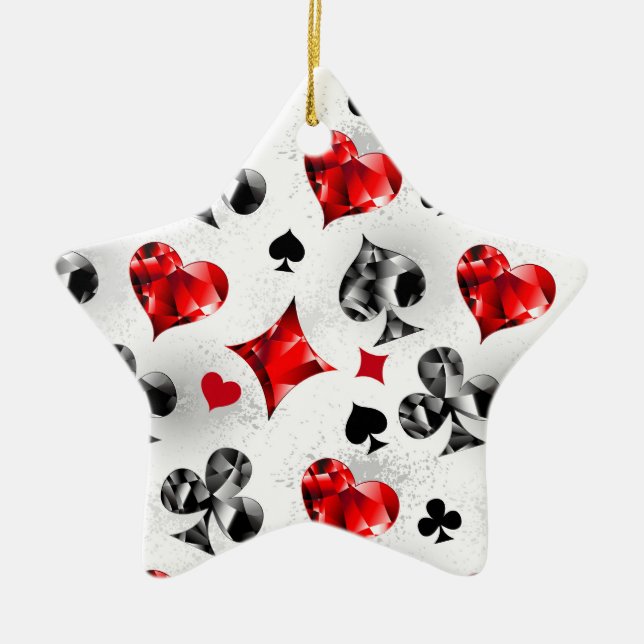 Poker Player Gambler Kartenspielen Anzug Las Vegas Keramik Ornament (Vorne)