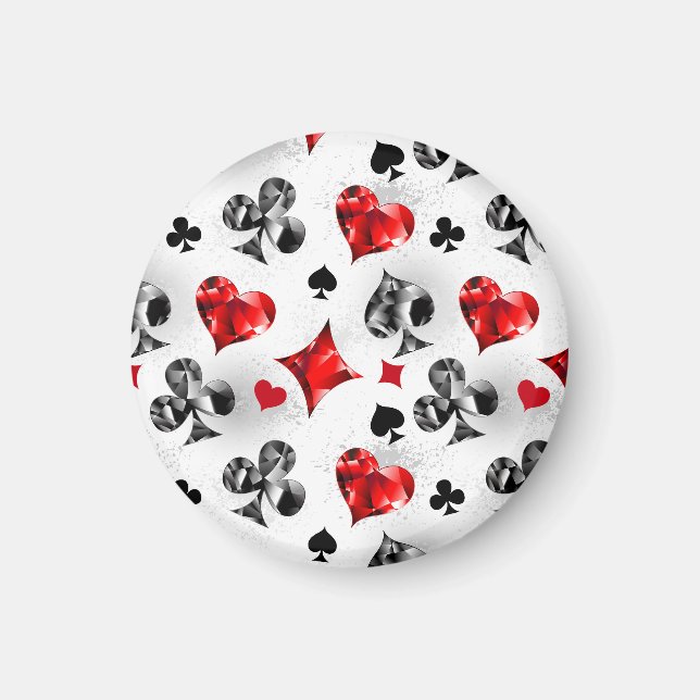 Poker Player Gambler Kartenspielen Anzug Las Vegas Magnet (Vorne)