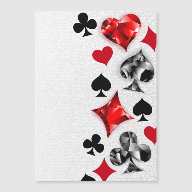 Poker Player Gambler Kartenspielen Anzug Las Vegas Magneteinladung (Vorderseite)