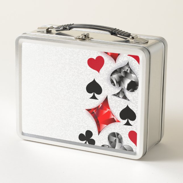 Poker Player Gambler Kartenspielen Anzug Las Vegas Metall Brotdose (Vorderseite)