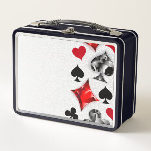Poker Player Gambler Kartenspielen Anzug Las Vegas Metall Brotdose
