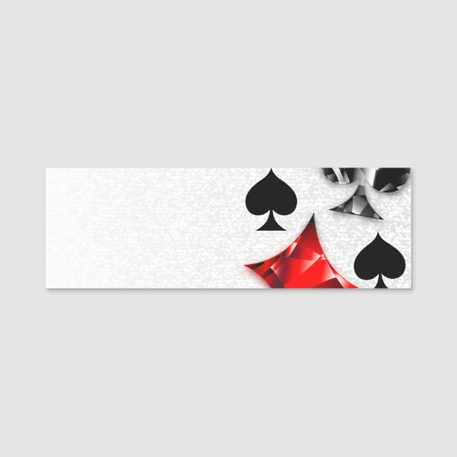 Poker Player Gambler Kartenspielen Anzug Las Vegas Namensschild (Vorderseite)