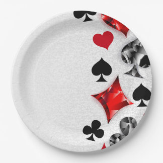 Poker Player Gambler Kartenspielen Anzug Las Vegas Pappteller