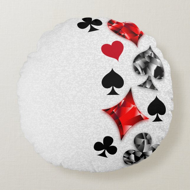 Poker Player Gambler Kartenspielen Anzug Las Vegas Rundes Kissen (Vorderseite)