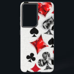 Poker Player Gambler Kartenspielen Anzug Las Vegas Samsung Galaxy Hülle<br><div class="desc">Grauer,  texturierter Hintergrund mit polygonalen Spielkarten-Symbolen. Symbole für Spielkarten,  Herz,  Diamant,  Pik und Club.</div>