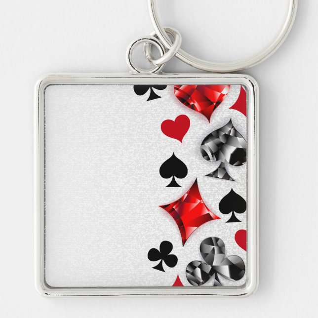 Poker Player Gambler Kartenspielen Anzug Las Vegas Schlüsselanhänger (Vorne)
