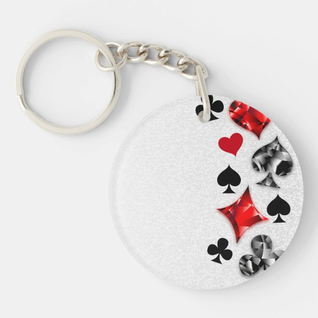 Poker Player Gambler Kartenspielen Anzug Las Vegas Schlüsselanhänger (Vorderseite)
