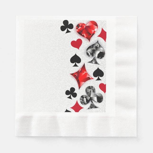 Poker Player Gambler Kartenspielen Anzug Las Vegas Serviette (Vorderseite)