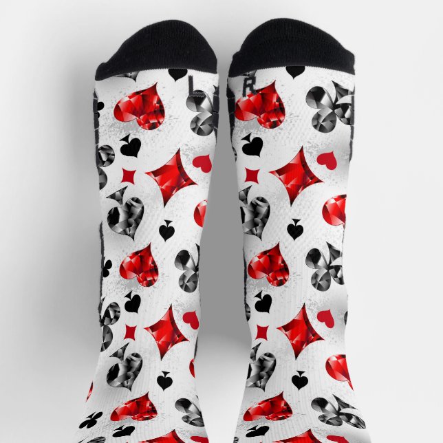 Poker Player Gambler Kartenspielen Anzug Las Vegas Socken (Oben)