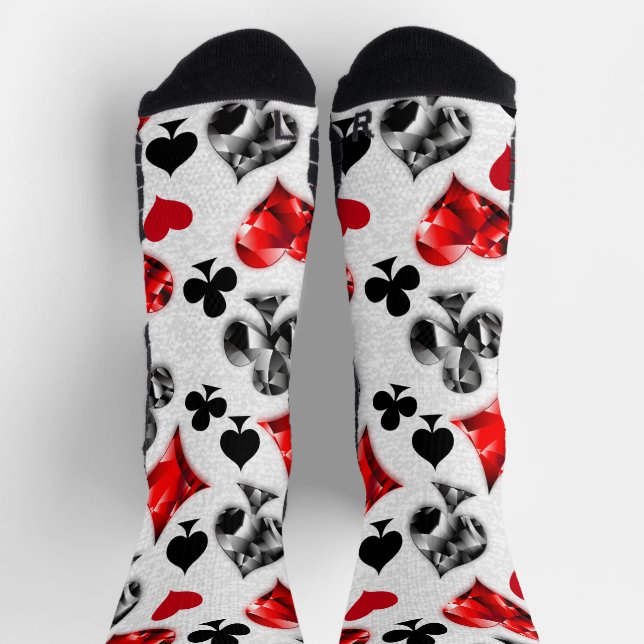 Poker Player Gambler Kartenspielen Anzug Las Vegas Socken (Oben)