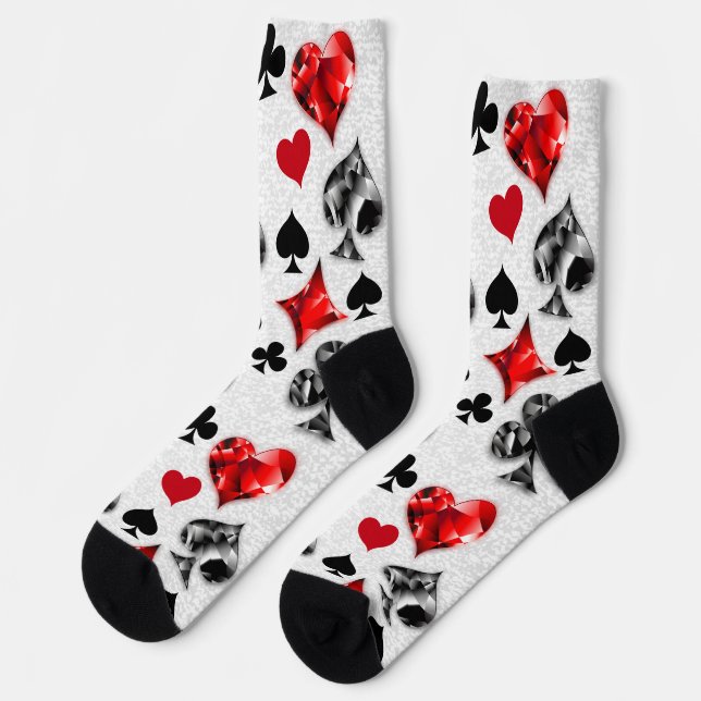 Poker Player Gambler Kartenspielen Anzug Las Vegas Socken (Linkes Detail)