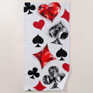 Poker Player Gambler Kartenspielen Anzug Las Vegas Strandtuch