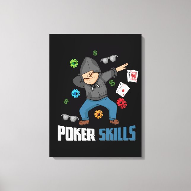 Poker Player gibt Men Texas Holdem Casino Poker Leinwanddruck (Vorderseite)