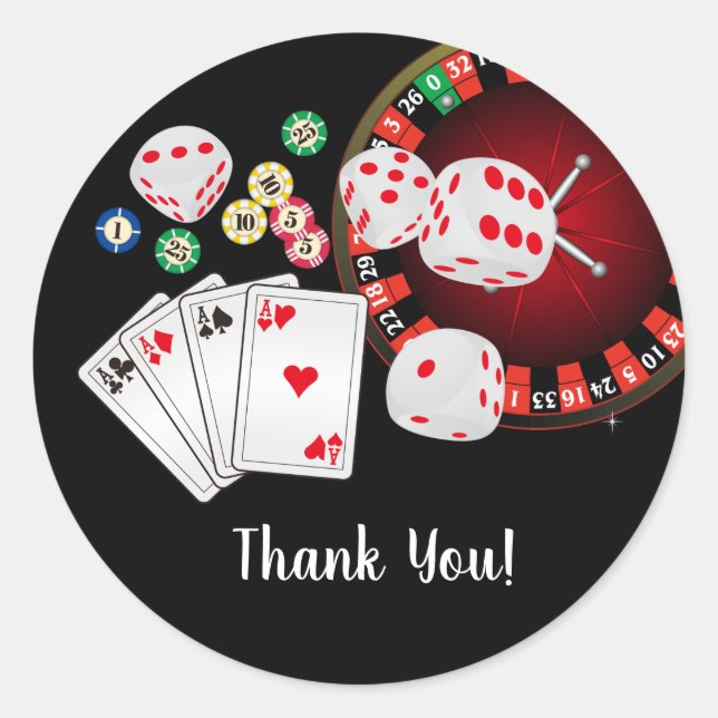 Poker Playing Card, Casino, danke Ihnen Aufkleber (Vorderseite)