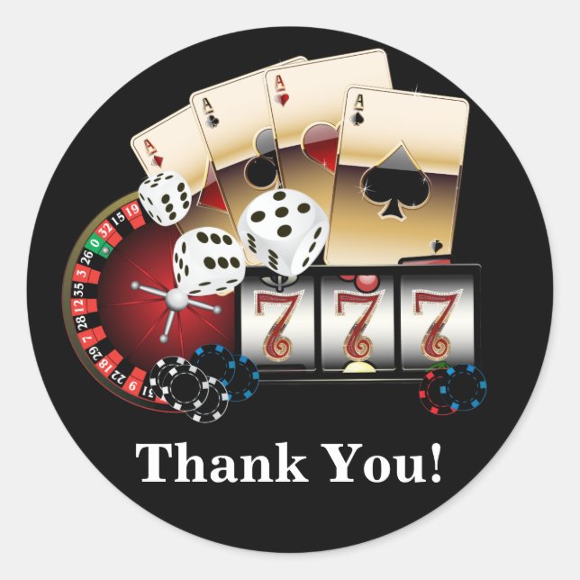 Poker Playing Card, Casino, danke Ihnen Aufkleber (Vorderseite)