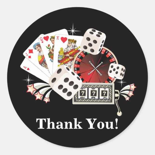 Poker Playing Card, Casino, danke Ihnen Aufkleber (Vorderseite)