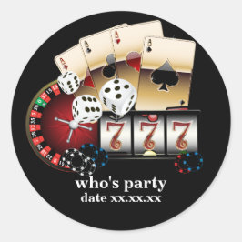 Poker Playing Card, Casino, Party Aufkleber