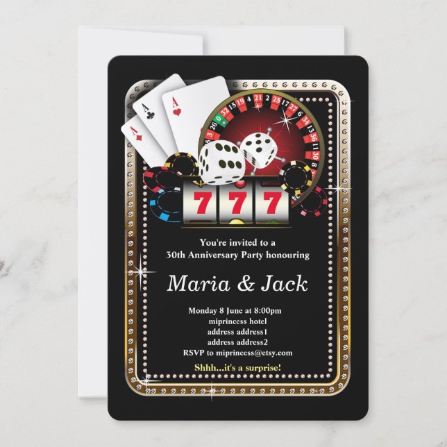 Poker Playing Card, Casino Party einladen Einladung (Vorderseite)