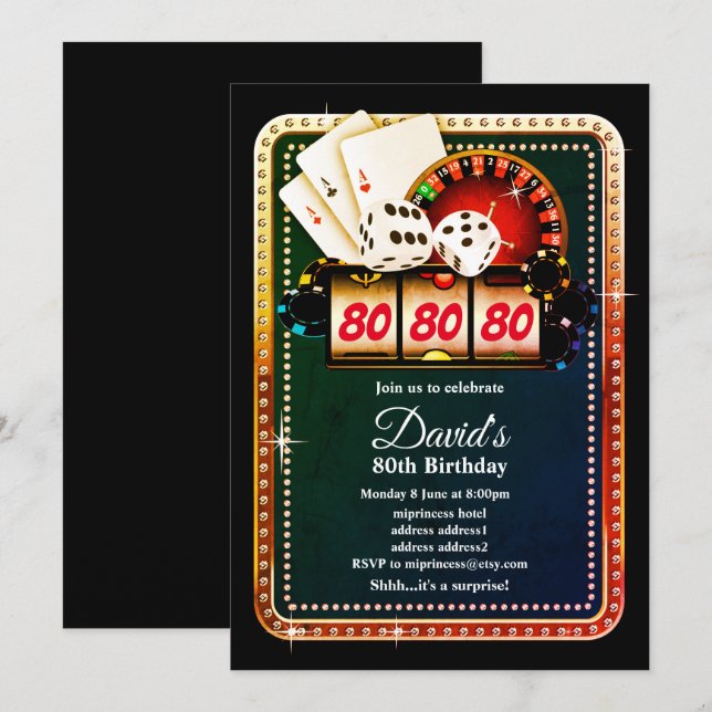 Poker Playing Card, Casino Party einladen Einladung (Vorne/Hinten)