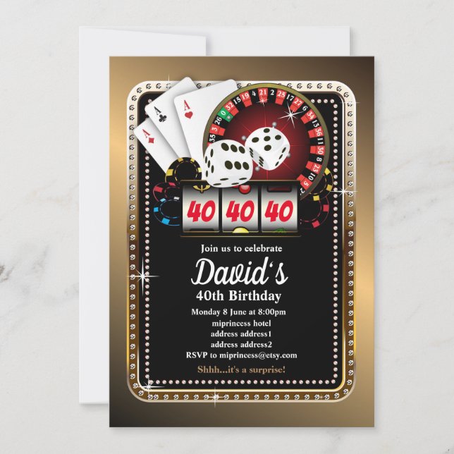 Poker Playing Card, Casino Party einladen Einladung (Vorderseite)