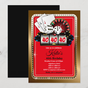 Poker Playing Card, Casino Party einladen Einladung