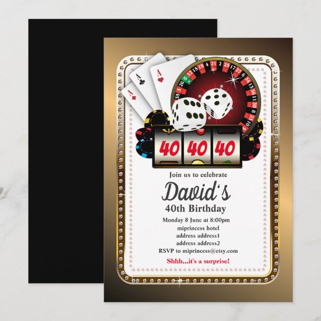 Poker Playing Card, Casino Party einladen Einladung (Vorne/Hinten)