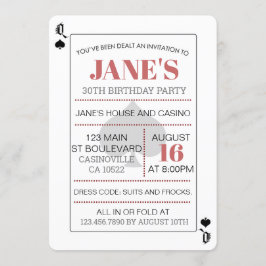 Poker Queen of Spades Einladung