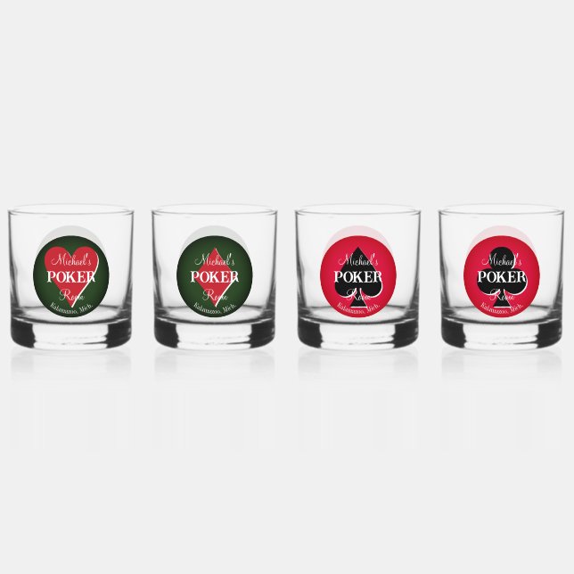 Poker-Saal für Classic Playing Cards Whiskyglas (Vorderseite)