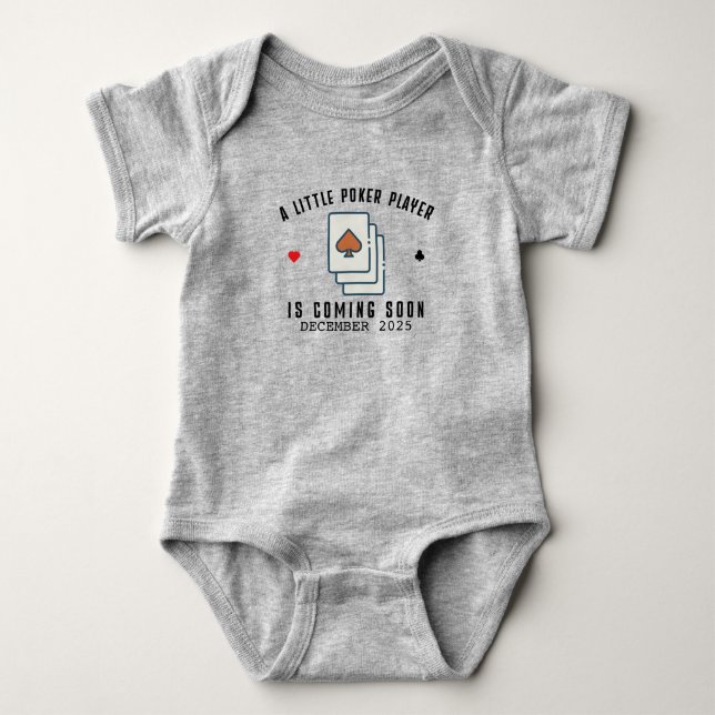 Poker Säugling - Kleiner Poker Player kommt bald Baby Strampler (Vorderseite)